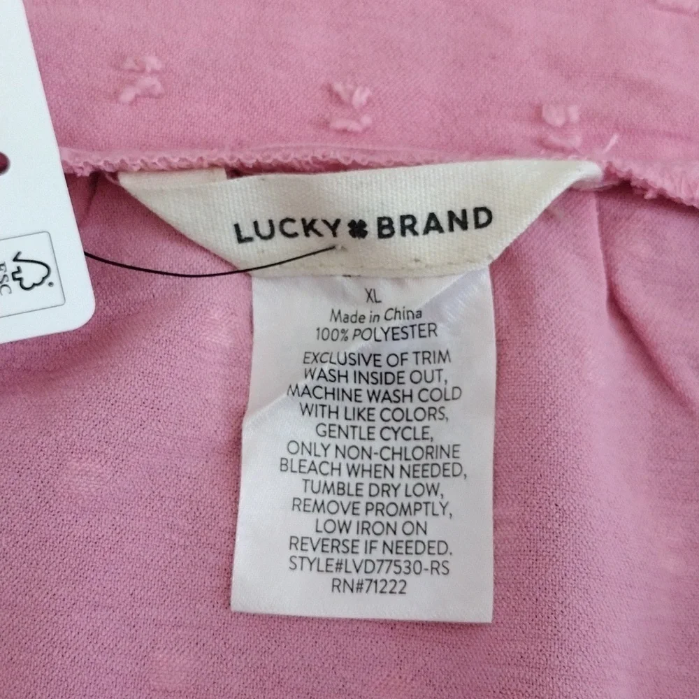 Lucky Brand 2 Piece Shorts and Tank Top Pajama Set Baby in Pink Size XL - Picture 8 of 9